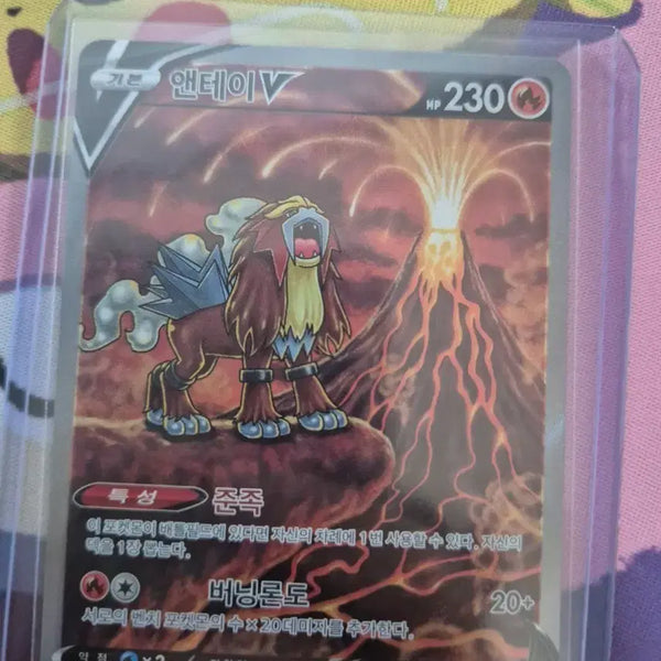 [BUNJANG] Pokemon Card Entei Error Card with Charizard Fingerprint / 포켓몬 카드 앤테이 오류카드