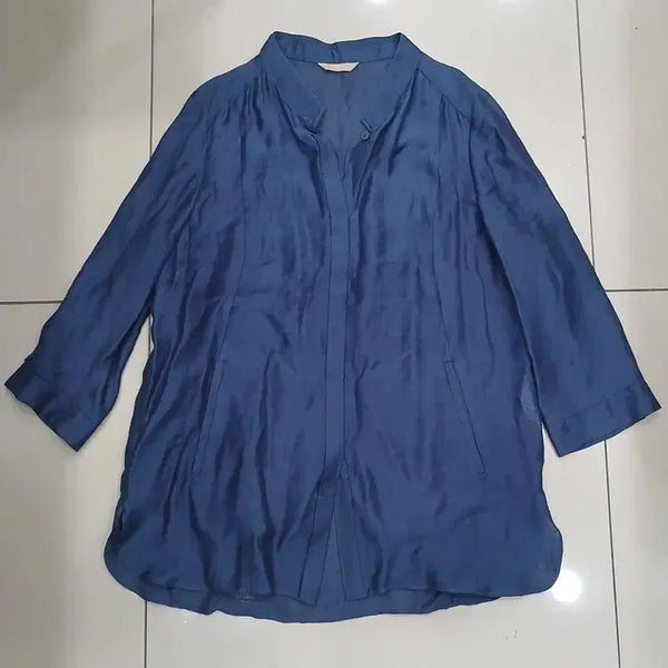 [BUNJANG] Olivia Hassler Premium 95 Navy Long Jacket / 올리비아허슬러 프리미엄 95 네이비 남방형 얇은롱자켓 중고