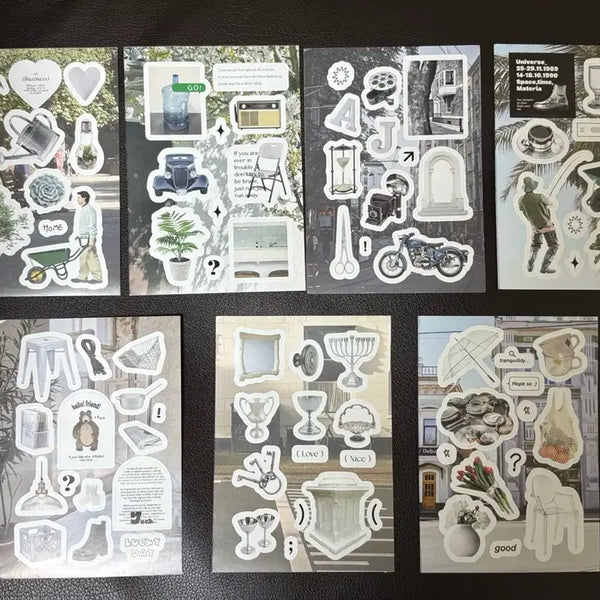 [BUNJANG] Object Stickers Set (Die-cut) / 오브젝트 스티커(칼선O) 7종 세트