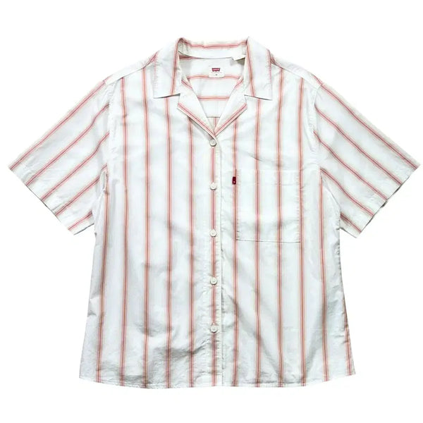[BUNJANG] Levi's Open Collar Stripe Short Sleeve Shirt / 리바이스의 오픈카라 스트라이프 반팔 셔츠