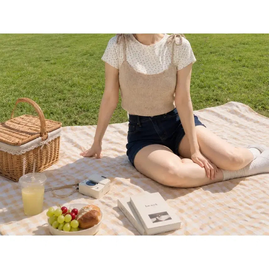 [BUNJANG] Cropped Knit Bustier with Short Sleeve Tee Set / 반크롭 + 니트 뷔스티에(44~55 사이즈)
