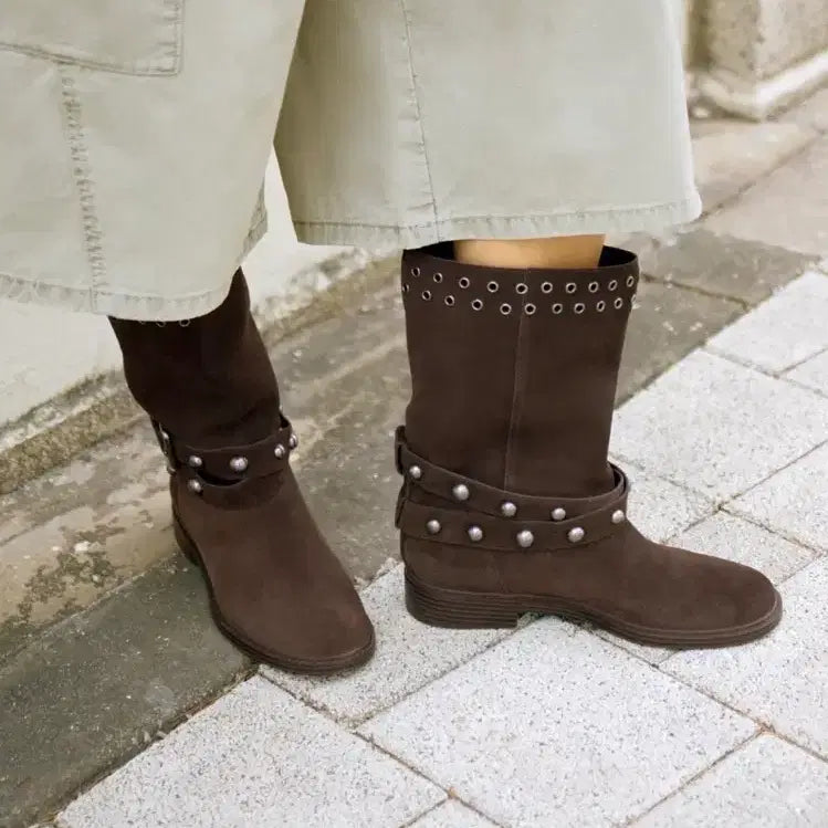 [BUNJANG] ZARA Studded Suede Ankle Boots Size 230 / ZARA 스터드 스웨이드 앵클부츠 230 새상품 신발 3899610700