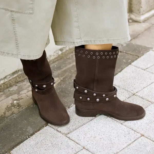 [BUNJANG] ZARA Studded Suede Ankle Boots Size 230 / ZARA 스터드 스웨이드 앵클부츠 230 새상품 신발 3899610700