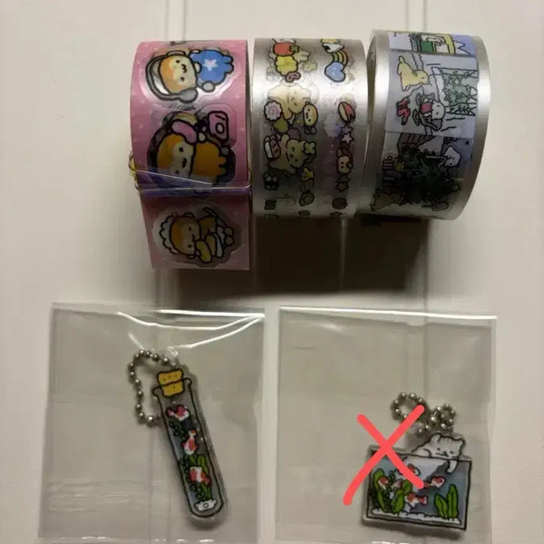 [BUNJANG] Kiss Cut Ssungisungiwonsungi & Nuri With Winter 'Petit Line 2' Keyring Set / 솝찌 다꾸템 키스컷 숭이숭이원숭이 누리와함께겨울을 쁘띠라인2 키링