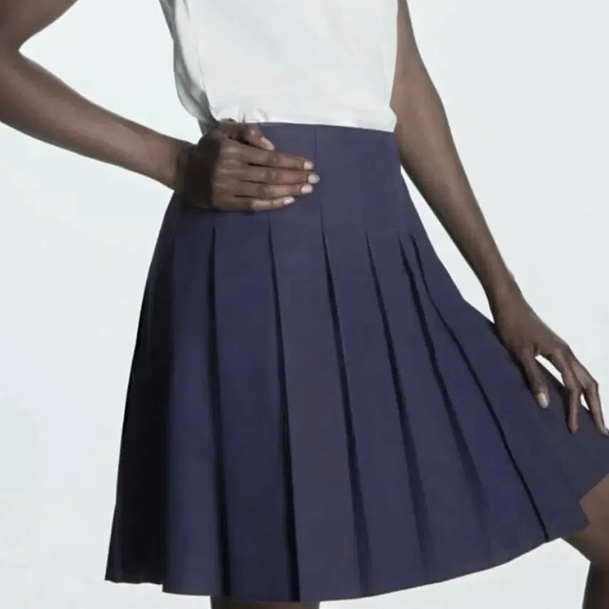 [BUNJANG] COS Pleated Wrap Skirt Navy / COS코스 플리츠 랩 스커트(새제품)