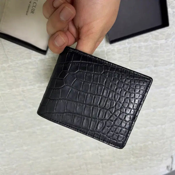 [BUNJANG] The Quirk Crocodile Leather Bifold Wallet / 더퀴르 남자 악어가죽 반지갑