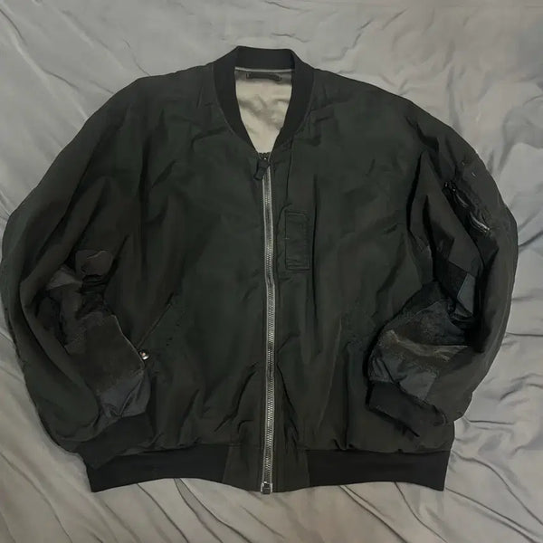 [BUNJANG] Polilater 1011 Reversible Patched MA-1 Washed Black (Dyed Mud) / 폴리테루 4) 1011 리버시블 패치드 마원 워시드 블랙(다이드 머드)