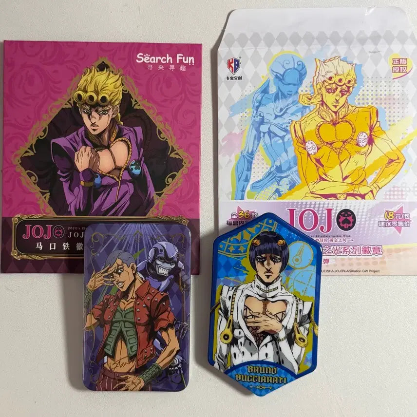 [BUNJANG] JoJo's Bizarre Adventure Formaggio & Bucciarati Can Badge Set / 죠죠 캔뱃지 포르마조 / 부차라티