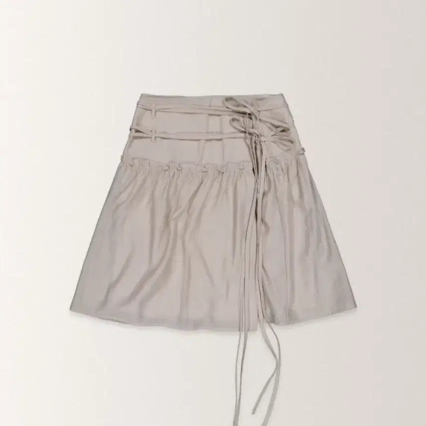 [BUNJANG] Aura Sheer Wrap Frill Skirt Pale Grey / 아우로 쉬어 랩 프릴 스커트 페일그레이