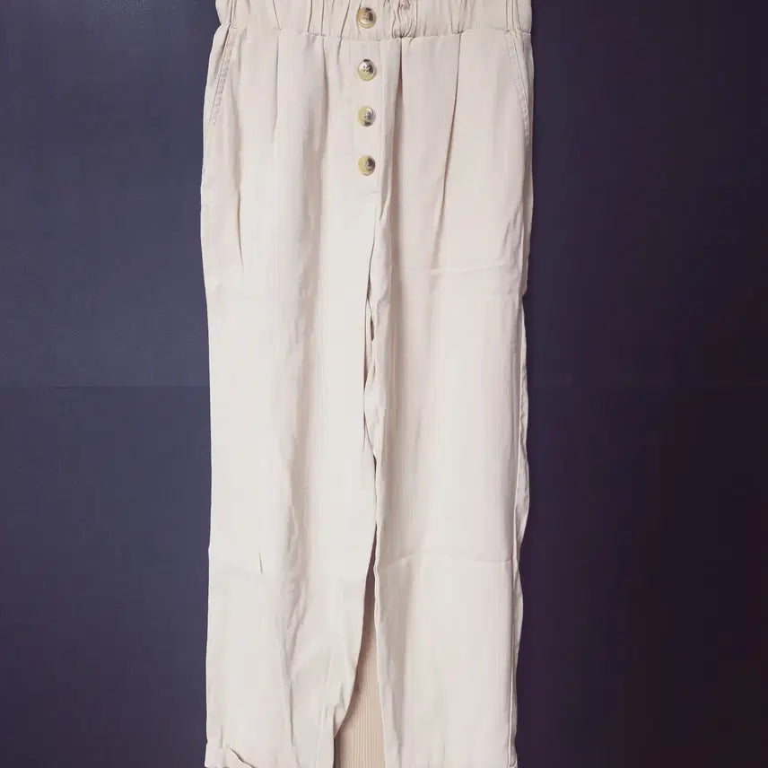 [BUNJANG] Zara Linen-Like Beige Banding Pants (Size 66) / 진짜만원 자라 린넨라이크 베이지 66 밴딩팬츠