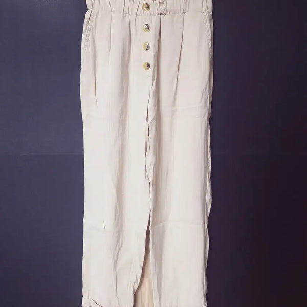 [BUNJANG] Zara Linen-Like Beige Banding Pants (Size 66) / 진짜만원 자라 린넨라이크 베이지 66 밴딩팬츠