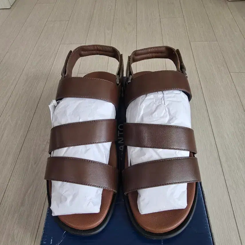 [BUNJANG] El Canto Cowhide Leather Sandals Brown Size 270 New / 엘칸토 소가죽 샌들 브라운 270 새상품