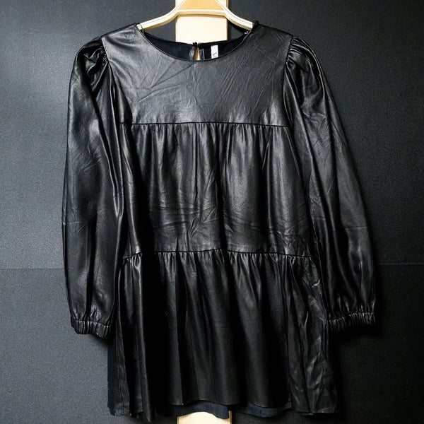 [BUNJANG] Zara Leather Blouse / 진짜만원 자라 가죽 55 가죽블라우스