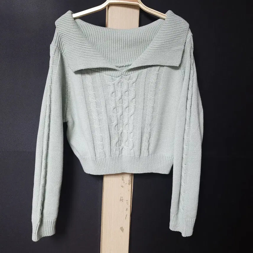 [BUNJANG] Women's Cropped Knit Cardigan / 진짜만원 케이블니트 55 66 크롭니트