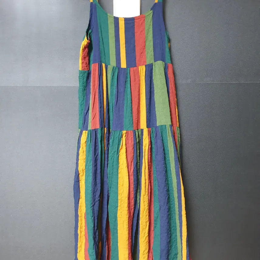 [BUNJANG] Bohemian Tiered Sleeveless Maxi Dress / 진짜만원 보헤미안 캉캉 나시원피스