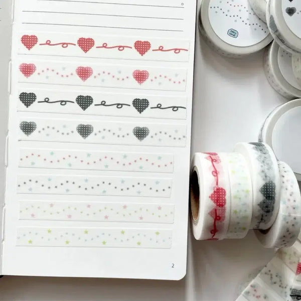 [BUNJANG] Flippy Clouds Star/Heart Washi Tape Set (4 types) / [4종set]플리시클라우즈 별/하트 마테