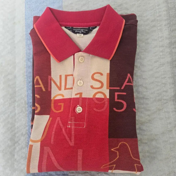 [BUNJANG] Munsingwear Knit Long Sleeve Polo Shirt Red / 먼싱웨어 니트긴팔 카라티 레드