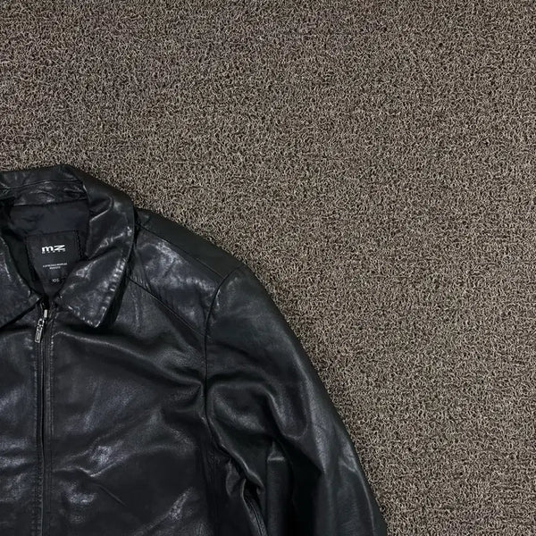 [BUNJANG] Vintage Black Lambskin Leather Jacket / 빈티지 양가죽 블랙 자켓
