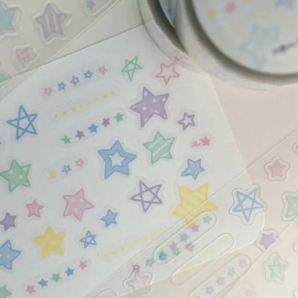 [BUNJANG] Lee Eung-ssi Pastel Star Kiss Cut Sticker / 이응씨 파스텔별 키스컷