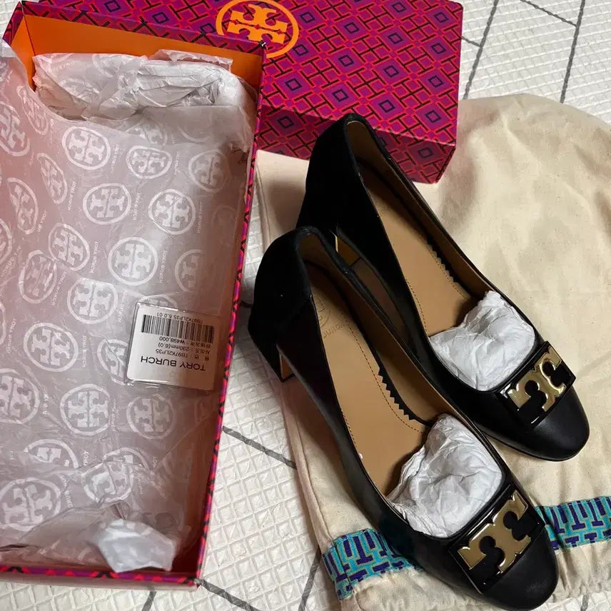 [BUNJANG] Tory Burch Women's Black Leather Loafers / 토리버치여성구두