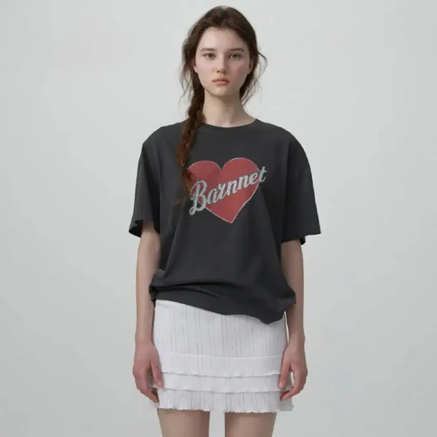 [BUNJANG] The Barnet Heart Logo Pigment T-Shirt / (새 상품) 더바넷 하트 로고 피그먼트 티셔츠