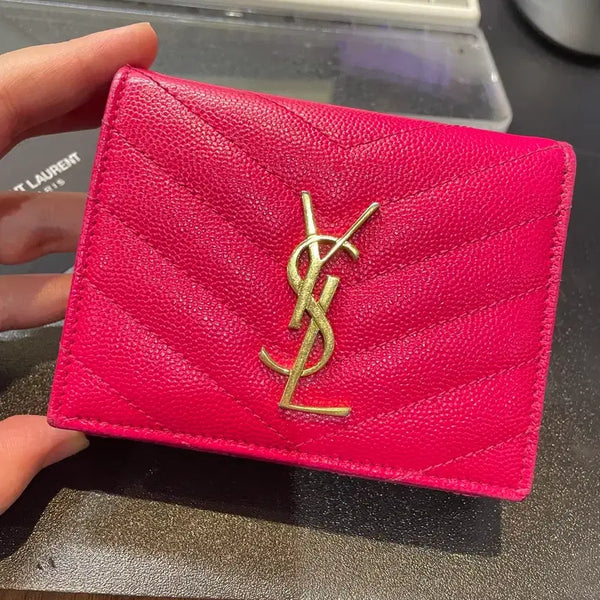 [BUNJANG] Yves Saint Laurent Hot Pink Leather Wallet / 입생로랑 지갑 핫핑크