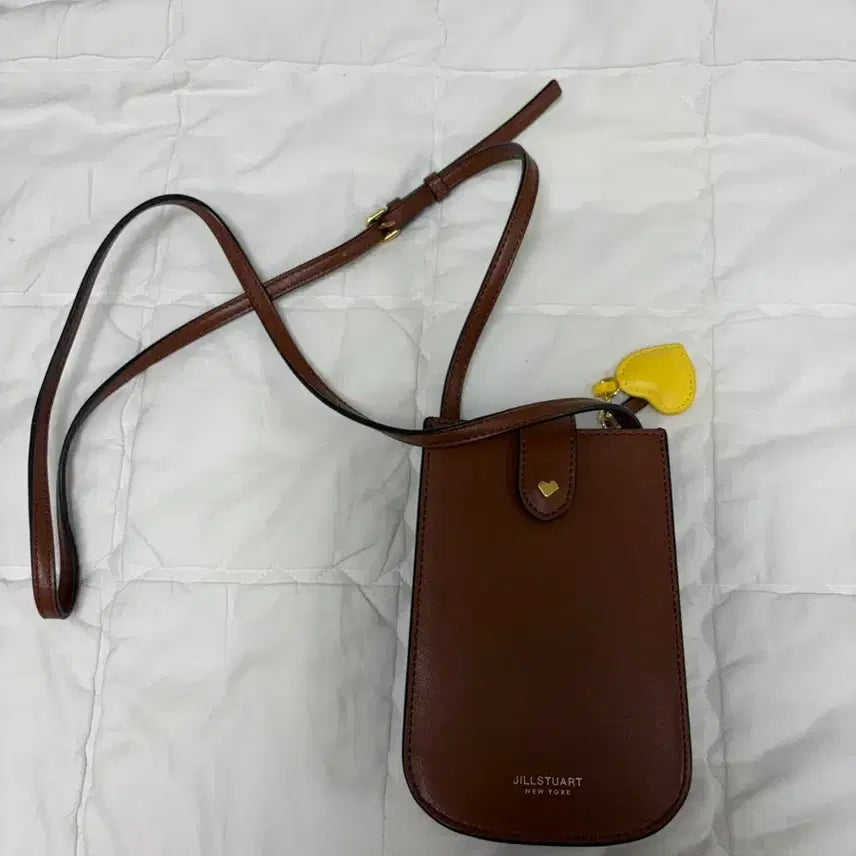 [BUNJANG] JILLSTUART Brown Heart Charm Tote Bag / 질스튜어트 가방 브라운 하트 참 포함