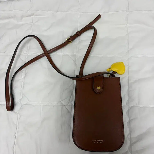 [BUNJANG] JILLSTUART Brown Heart Charm Tote Bag / 질스튜어트 가방 브라운 하트 참 포함