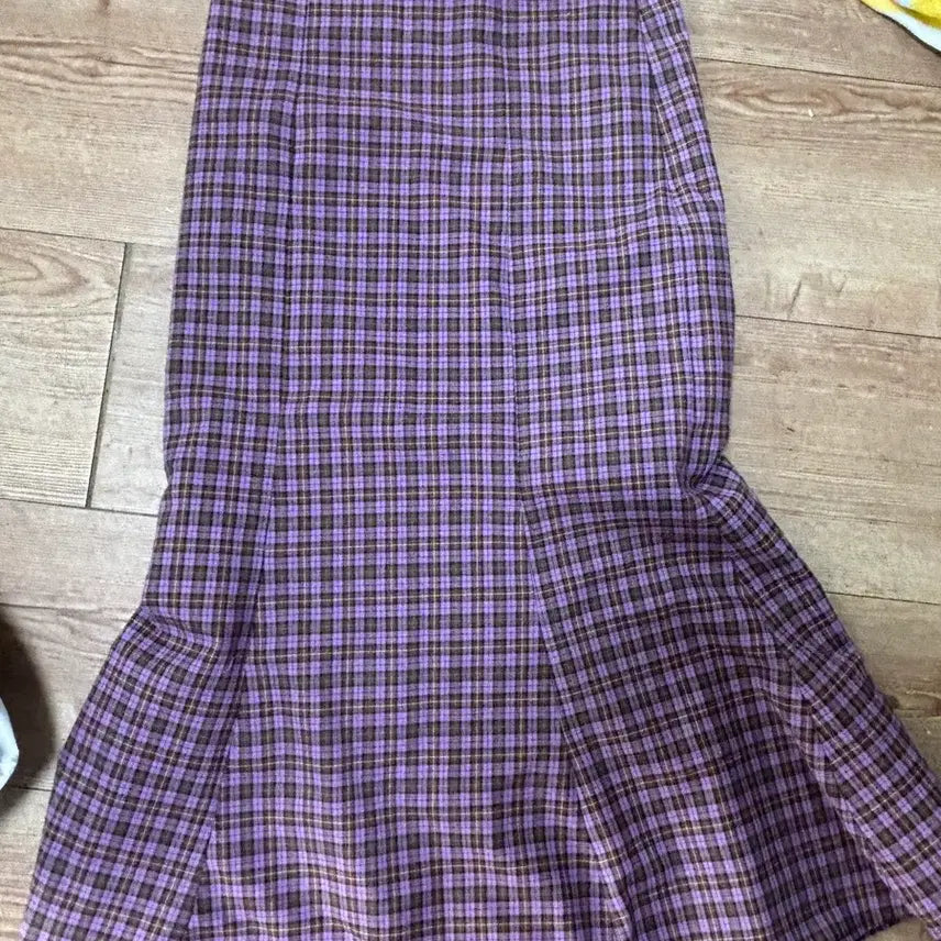 [BUNJANG] Your Name Here Checkered Long Skirt / 유어네임히얼 스커트