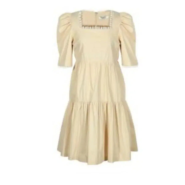 [BUNJANG] Egoist Lace Color-Block Voluminous Sleeve Dress / (새상품)에고이스트 에고이스트 레이스 배색 볼륨 소매 원피스