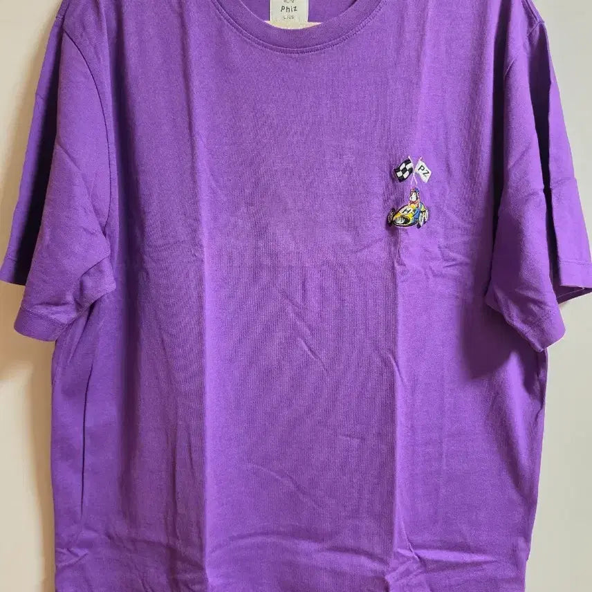 [BUNJANG] PHIZ Purple Short Sleeve T-Shirt Racing Embroidery L / PHIZ 퍼플 반팔 티셔츠 레이싱 자수 L