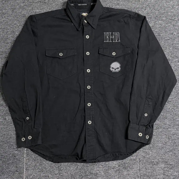 [BUNJANG] Harley-Davidson Skull Work Shirt / 할리데이비슨 스컬 워크 셔츠
