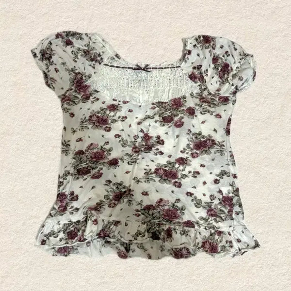 [BUNJANG] Mori Lace Flower Blouse - Japanese Vintage / 모리 레이스 플라워 블라우스  일본 빈티지 제품