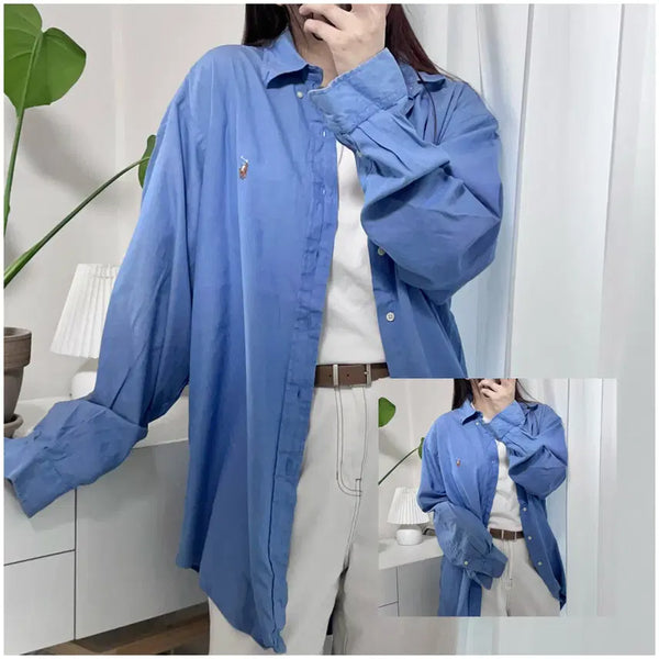[BUNJANG] Polo Ralph Lauren Deep Sora Multi-Pony Oversized Shirt Size 16 / 폴로 딥소라 / 멀티포니 오버핏 셔츠 [ 16 ]