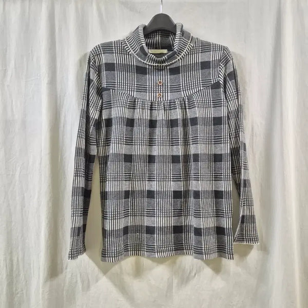[BUNJANG] Vintage Check Turtleneck Knit / 구제 빈티지 목폴라 체크 니트