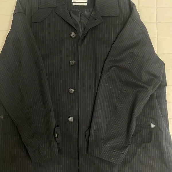 [BUNJANG] Ourself 25ss Pin Stripe Heritage Mid-Room Mac Coat / [2] 25ss 아워셀브스 핀 스트라이프 헤리티지 미드룸 맥 코트