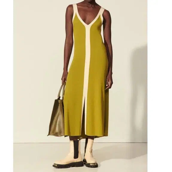 [BUNJANG] Sandro Color Line Rib Knit Dress Size 36 / 산드로 SANDRO 컬러 라인 리브 니트 원피스 36사이즈 새상품 정품