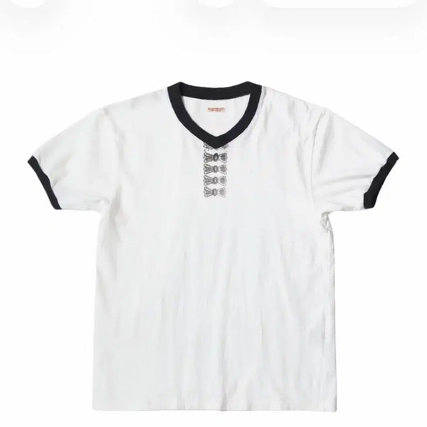 [BUNJANG] Kapital 20 Jersey V-Neck Ringer T-Shirt Size 2 / 캐피탈 20 저지 브이넥 링거 티셔츠 사이즈 2