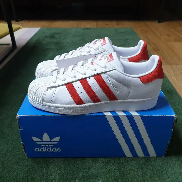 [BUNJANG] Adidas Superstar White/Red Sneakers Size 225 / (새상품) 아디다스 슈퍼스타 225 사이즈