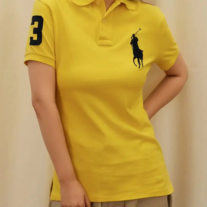 [BUNJANG] Polo Ralph Lauren Big Pony Yellow Short Sleeve Polo Shirt / 폴로 랄프로렌 빅포니 옐로우 반팔 카라티