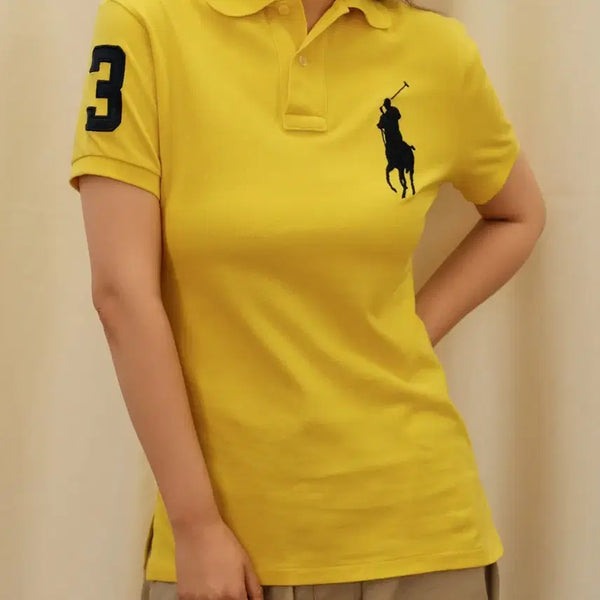 [BUNJANG] Polo Ralph Lauren Big Pony Yellow Short Sleeve Polo Shirt / 폴로 랄프로렌 빅포니 옐로우 반팔 카라티