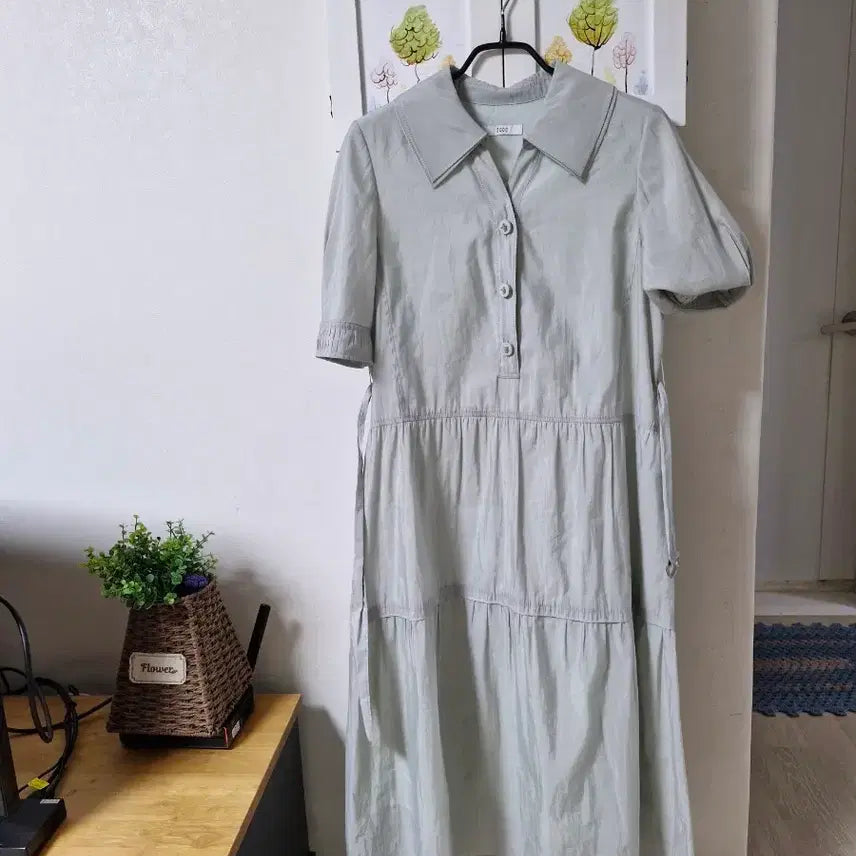 [BUNJANG] Juke Mint Shirt Dress / 쥬크  민트색 셔츠 원피스