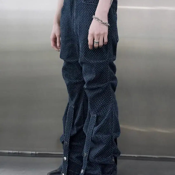 [BUNJANG] Wooving Crumble Punching Denim Pants Navy / Wooving 크럼블 펀칭 데님 팬츠 네이비