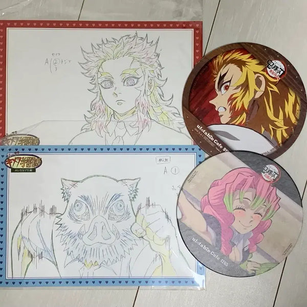 [BUNJANG] Demon Slayer: Kimetsu Academy Original Art Postcard Set - Kyojuro Rengoku & Inosuke Hashibira (Sealed) / 귀멸의칼날 귀멸학원 원화 엽서 렌고쿠 이노스케 미개봉 (유포테이블 코스터