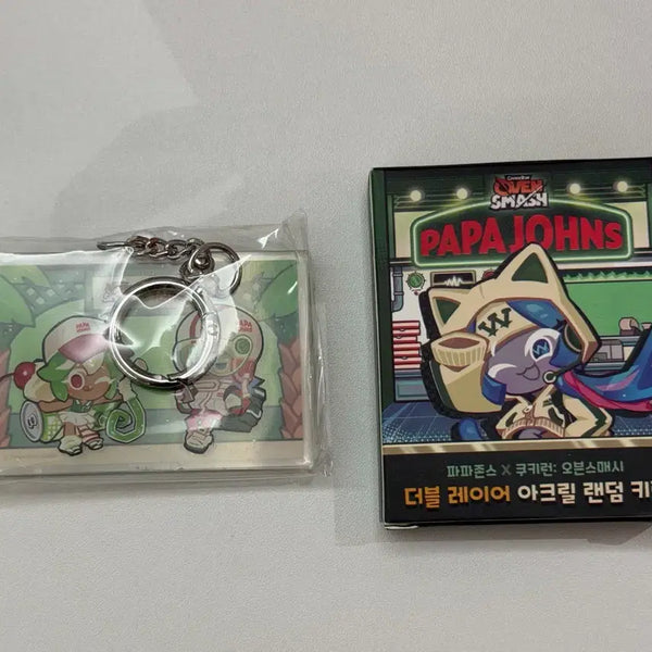 [BUNJANG] Papa John's Cookie Run Oven Smash Double Layer Acrylic Random Keyring / 파파존스 쿠키런 오븐스매시 더블 레이어 아크릴 랜덤 키링
