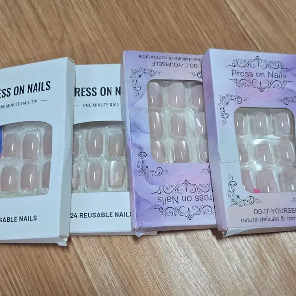 [BUNJANG] Press-On Nail Tips Pink Beige Bundle Set / 붙이는 네일 팁 핑크 베이지(일괄10,000원)