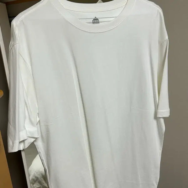 [BUNJANG] Basic House White Cotton Layered Short Sleeve T-Shirt Size 105 / 베이직하우스 화이트 코튼 레이어드 반팔티 105