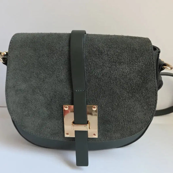 [BUNJANG] Couronne Bourse In Pelle Suede Mix Leather Shoulder Bag / 쿠론 보르세 인 펠레 스웨이드 믹스 가죽 숄더백