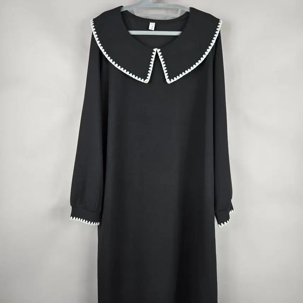 [BUNJANG] Romistory Sailor Collar Long Dress Black R2 / [무료배송]로미스토리 R2(99-100) 세일러카라 스판 롱 원피스 블랙