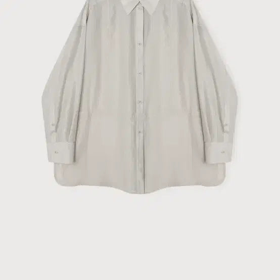 [BUNJANG] Ethos Sheer Sleeve Shirt - Light Grey / 새)에토스 시어 슬리브 셔츠